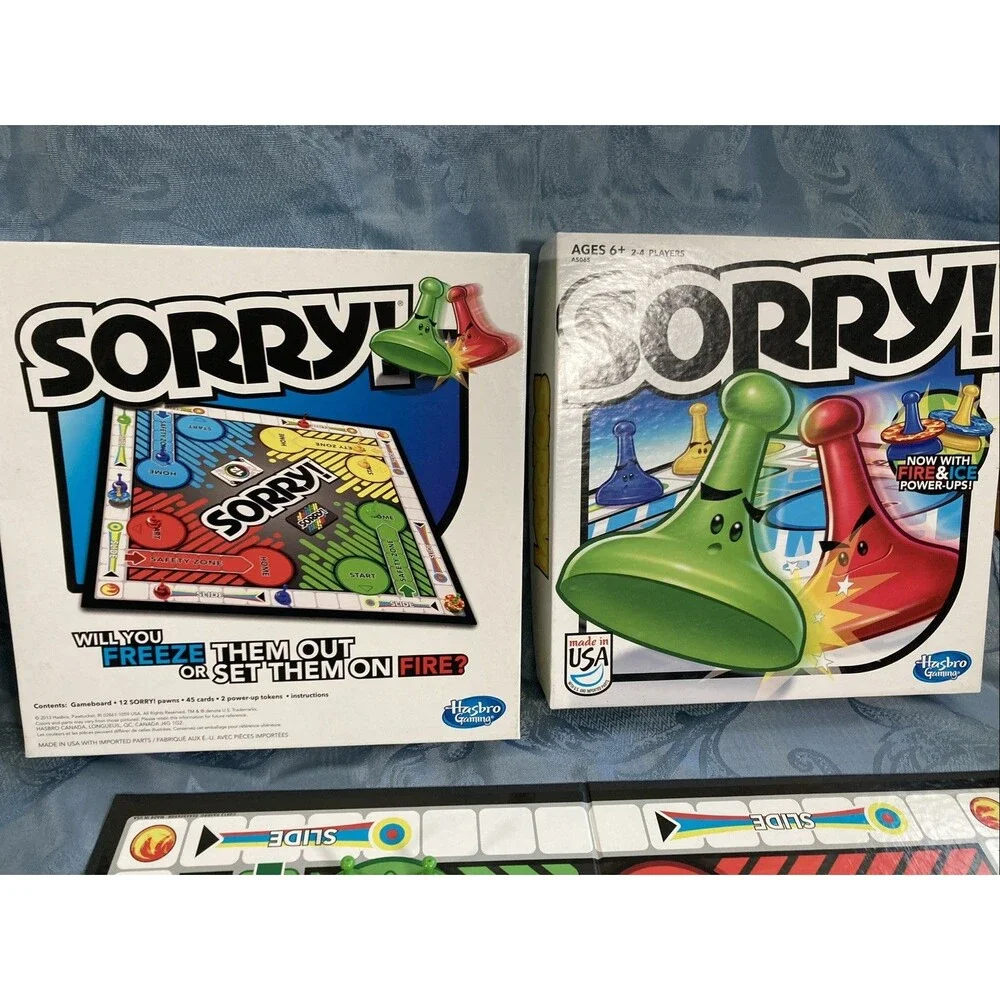 Clue (2015) & Sorry (2013) LOT of 2 Hasbro Family Board Games, Classic Mystery